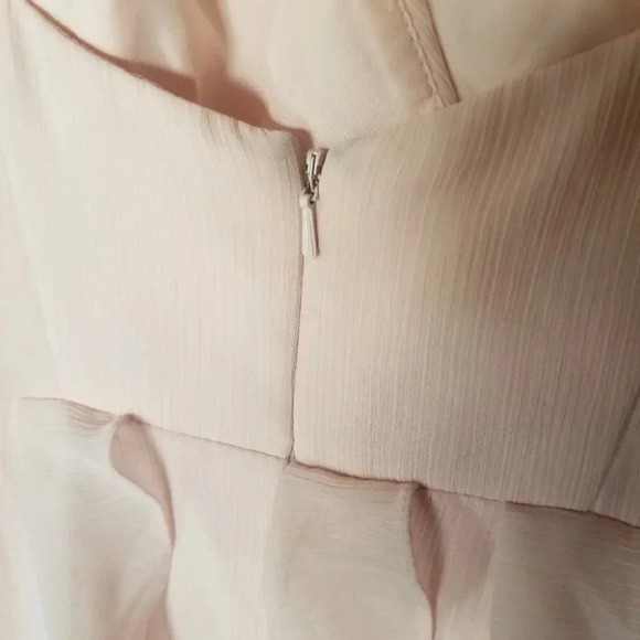 White By Vera Wang Blush Pink Ruffle Maxi  Bridesmaids Dress 2 - Picture 9 of 15